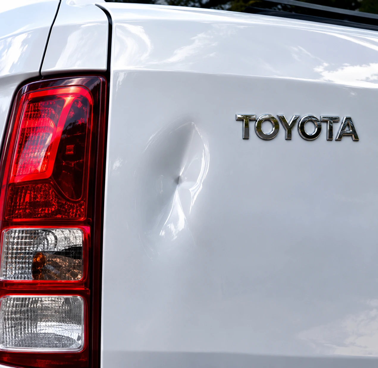 Quarter Panel Dent Before PDR Repair