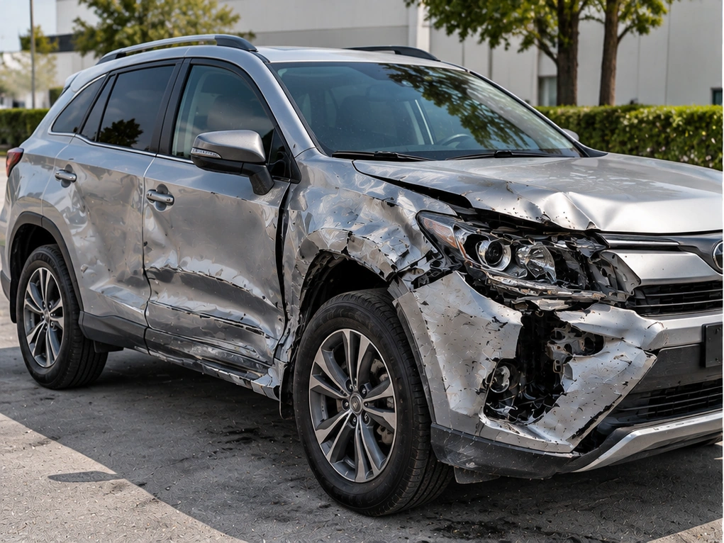 Vehicle body damage before restoration